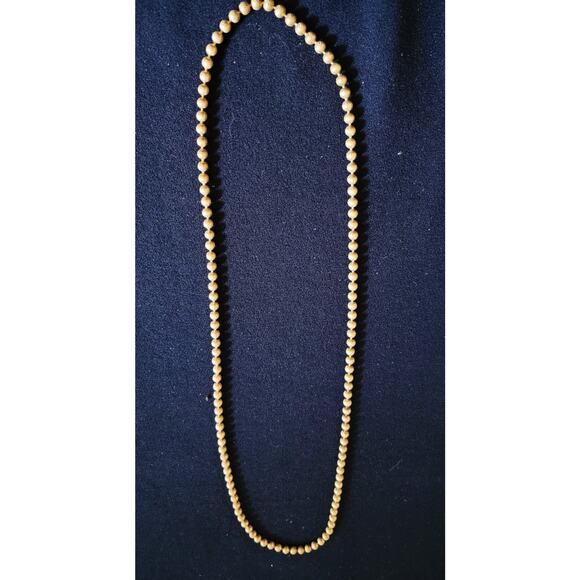 Antique brass string bead necklace Handmade 34" original RARE - Picture 5 of 7